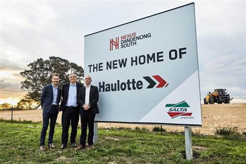 Left to right: Keith Clarke (General Manager of Haulotte Australia), Alexandre Saubot (CEO of Haulotte Group) and Damien Gautier (Managing Director of Haulotte Asia-Pacific) at the groundbreaking ceremony of the new headquarters.